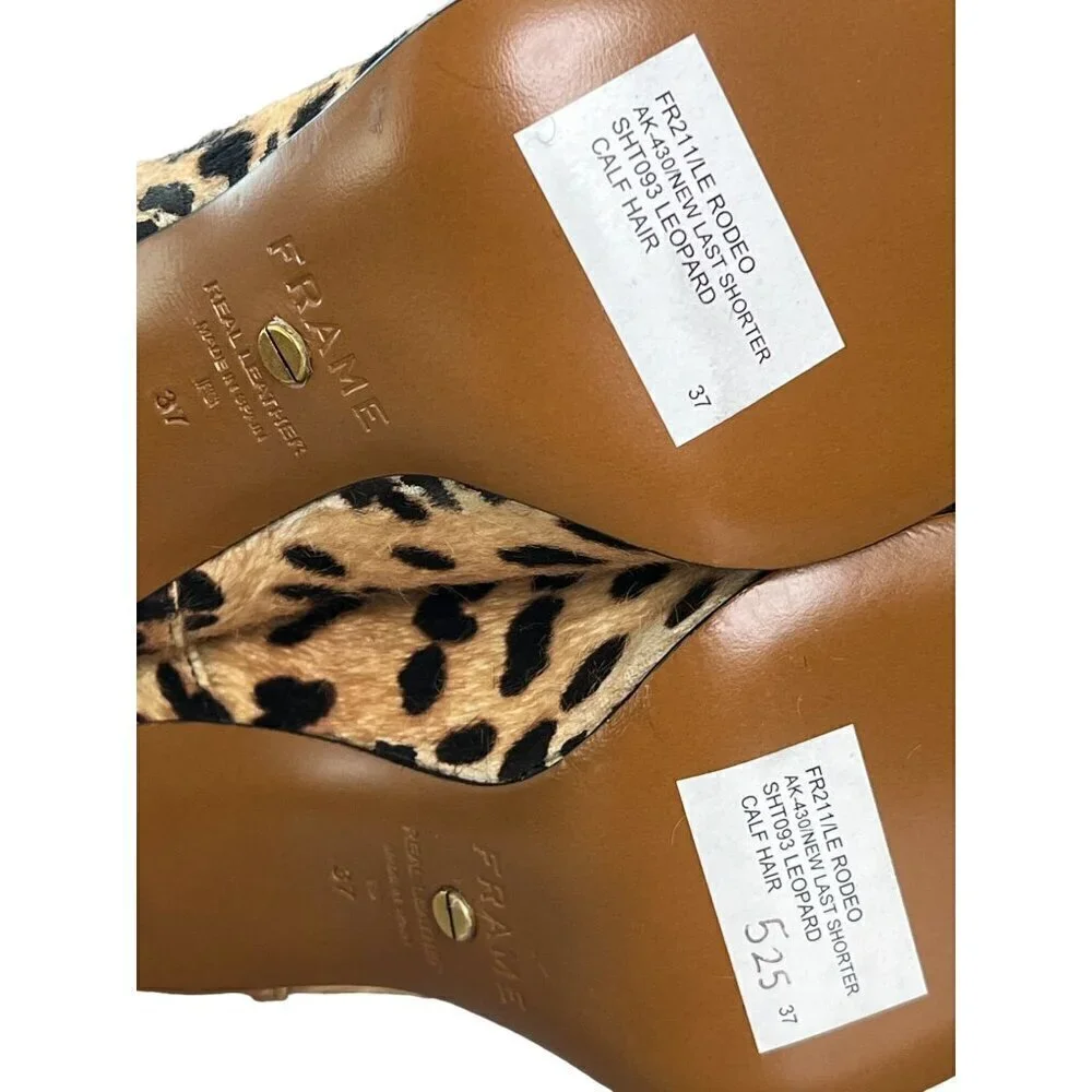 FRAME Le Rodeo Leopard Calf Hair Ankle Boots 6.5 NWOB